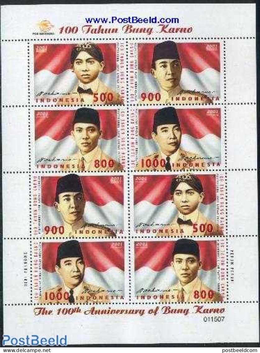 Indonesia 2001 Bung Karno M/s, Mint NH, History - Politicians - Indonésie