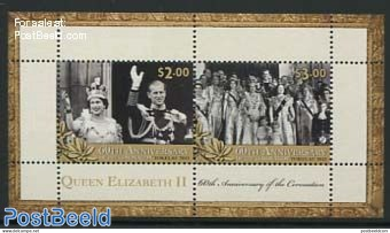 Tokelau Islands 2013 Diamond Anniversary Of Coronation 2v M/s, Mint NH, History - Kings & Queens (Royalty) - Familles Royales