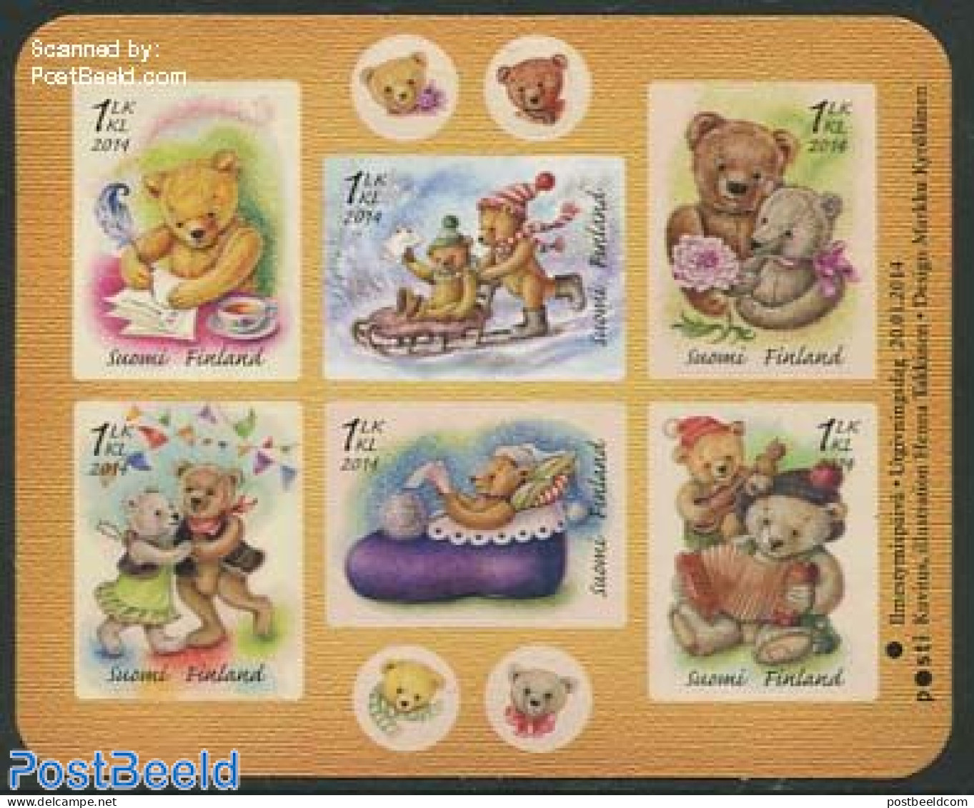 Finland 2014 Teddy Bears 6v M/s, Mint NH, Various - Teddy Bears - Toys & Children's Games - Unused Stamps