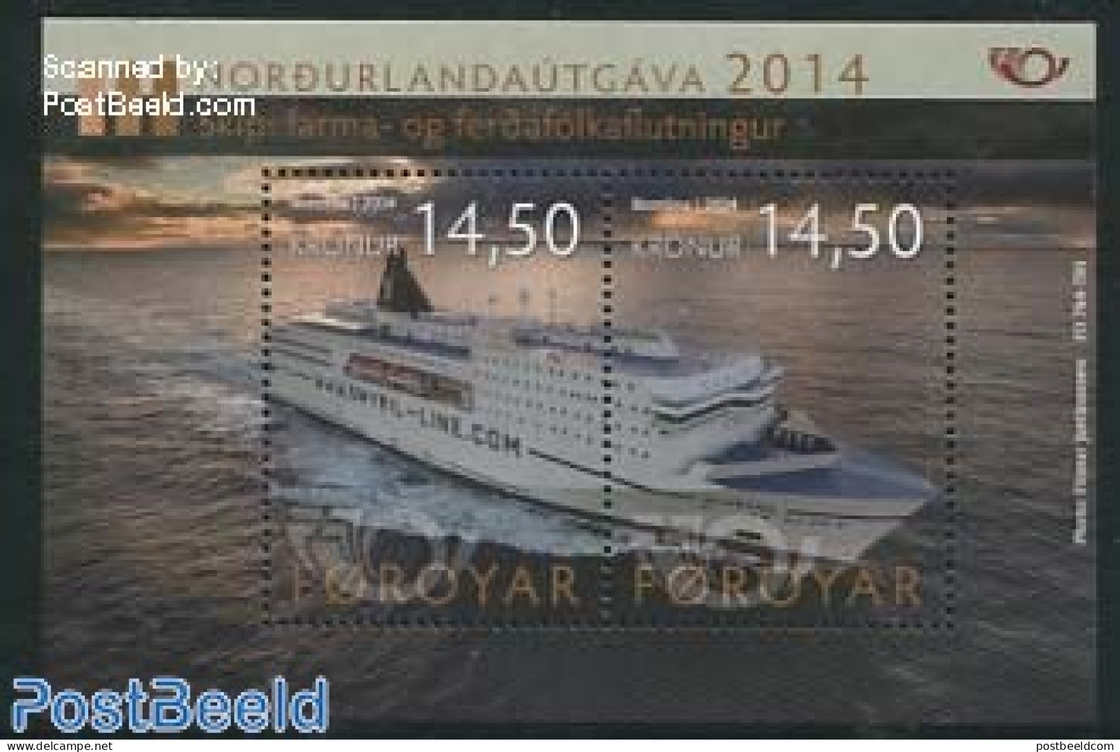 Faroe Islands 2014 Norden S/s, Mint NH, History - Transport - Europa Hang-on Issues - Ships And Boats - Europäischer Gedanke