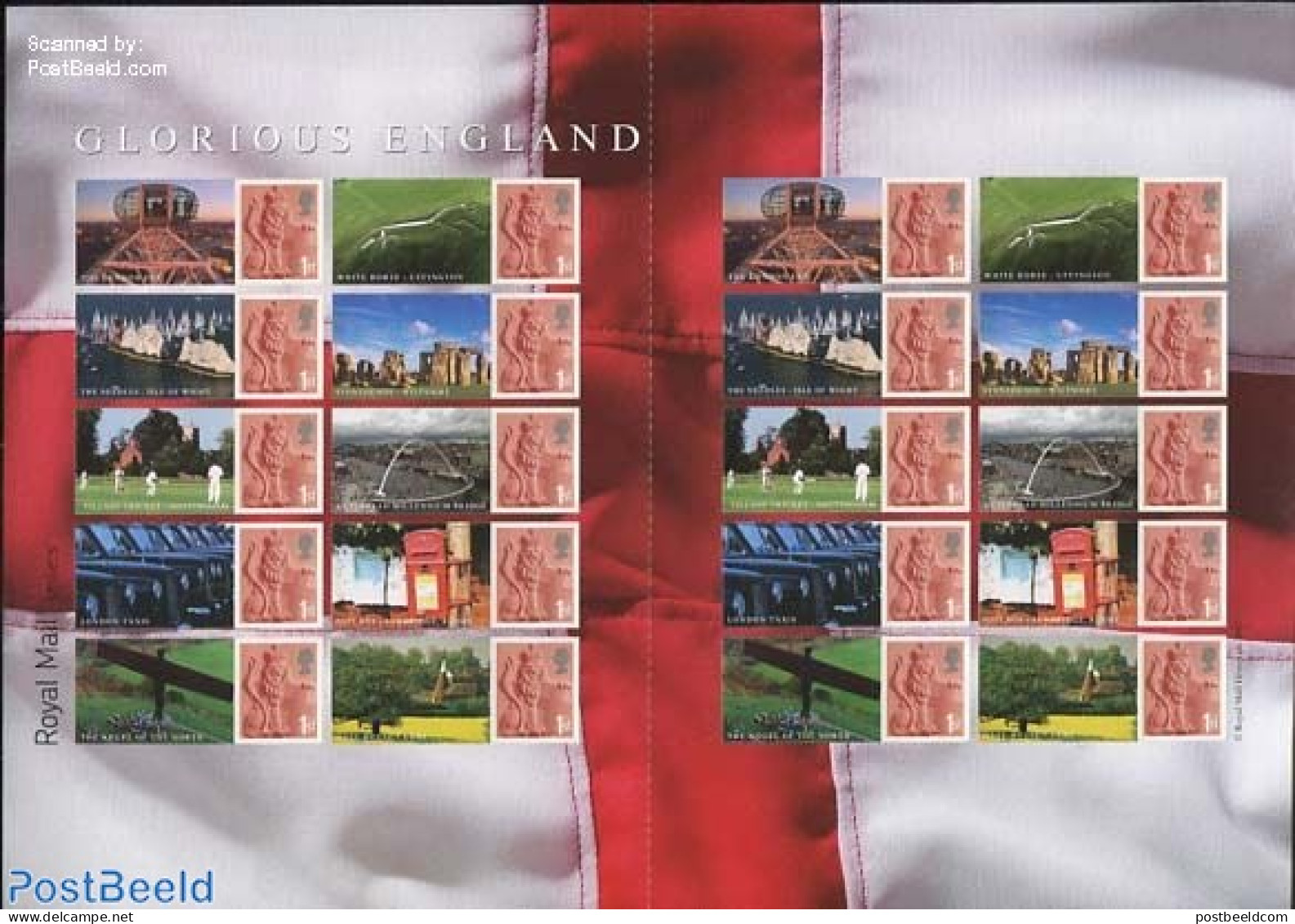 Great Britain 2007 Glorious England, Label Sheet, Mint NH, Sport - Cricket - Neufs