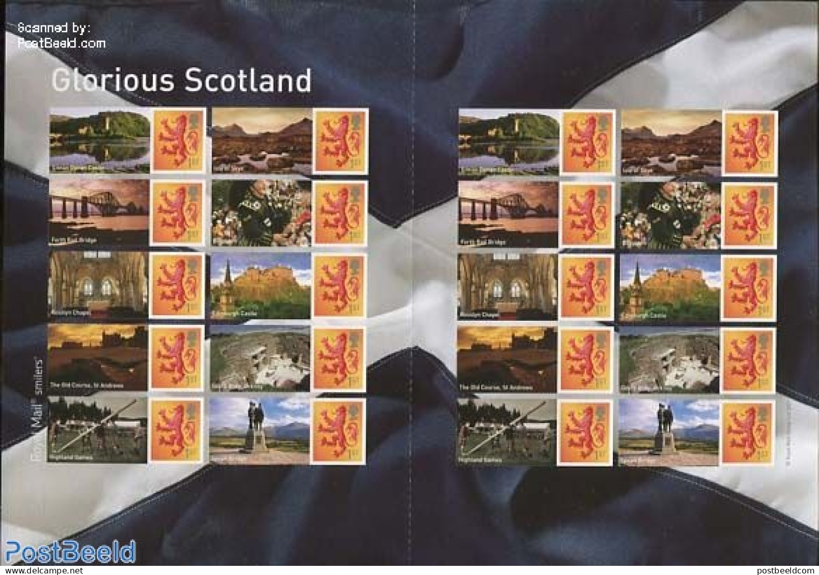 Great Britain 2007 Glorious Scotland, Label Sheet, Mint NH - Neufs