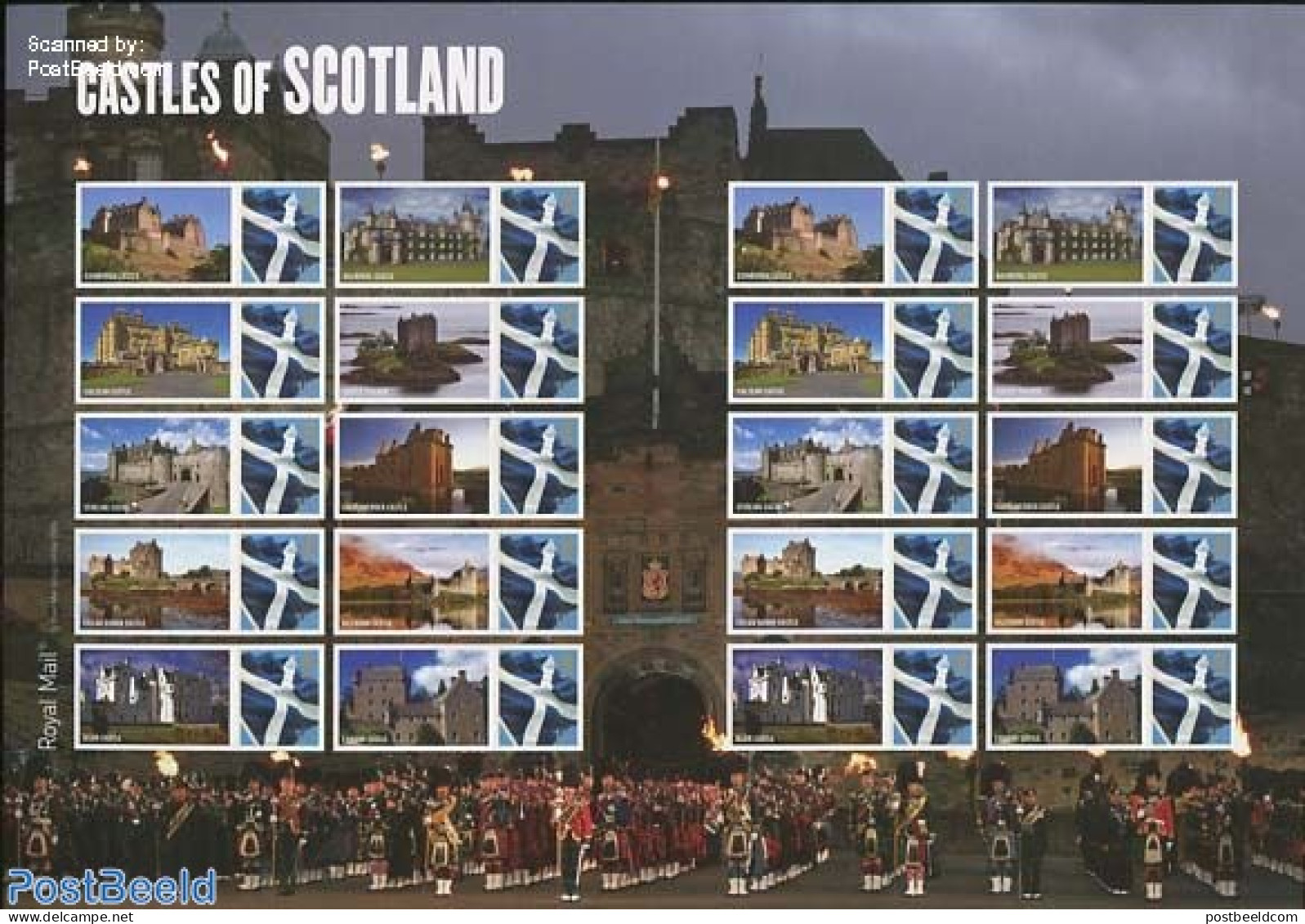 Great Britain 2009 Castles Of Scotland, Label Sheet, Mint NH - Neufs