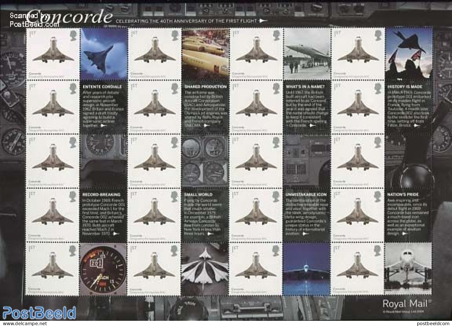 Great Britain 2009 Concorde, Label Sheet, Mint NH, Transport - Concorde - Aircraft & Aviation - Unused Stamps