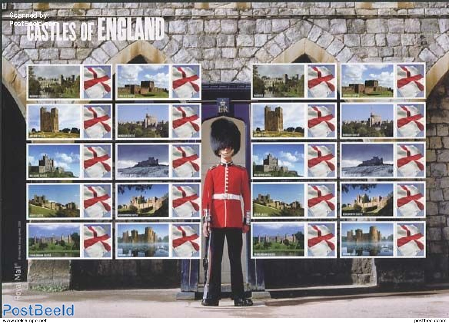 Great Britain 2009 Castles Of England, Label Sheet, Mint NH, Art - Castles & Fortifications - Unused Stamps