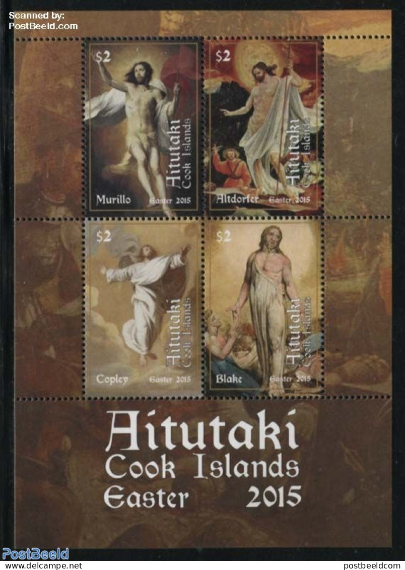Aitutaki 2015 Easter S/s, Mint NH, Religion - Religion - Art - Paintings - Aitutaki