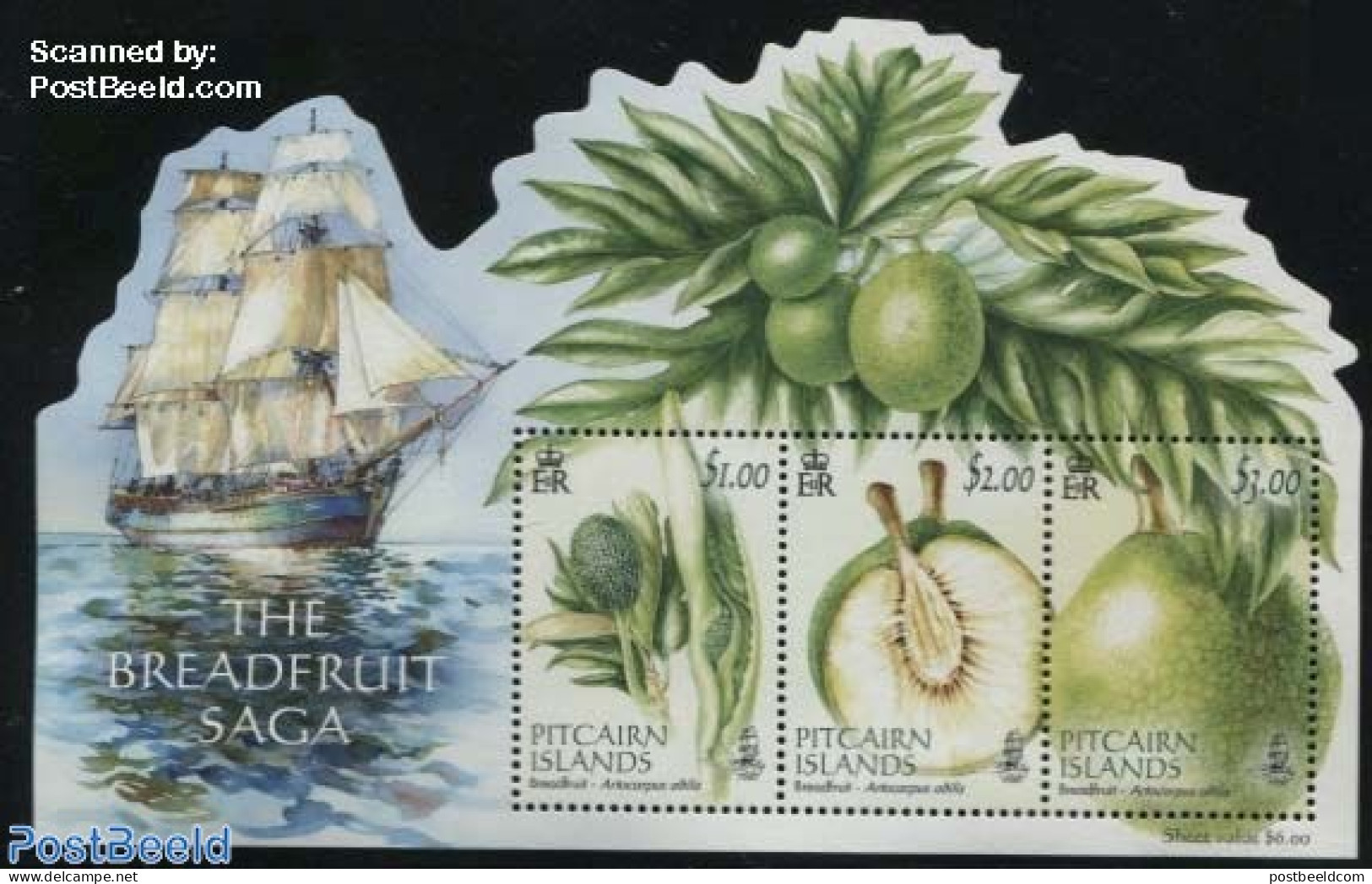 Pitcairn Islands 2015 The Breadfruit Saga S/s, Mint NH, Nature - Transport - Fruit - Ships And Boats - Fruits