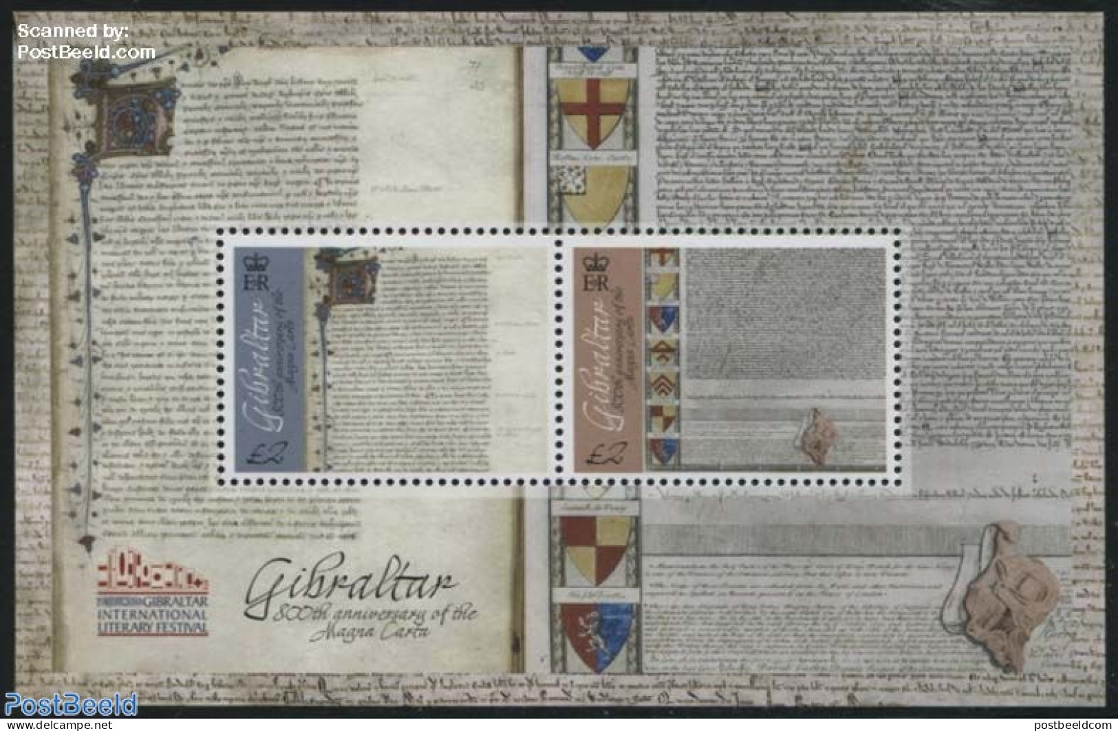 Gibraltar 2015 Magna Carta S/s, Mint NH, History - History - Art - Handwriting And Autographs - Gibraltar