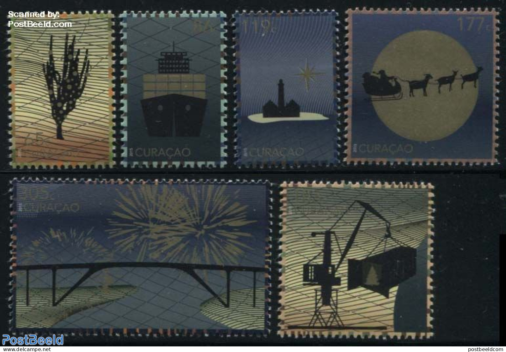 Curaçao 2015 Christmas 6v, Mint NH, Religion - Transport - Various - Christmas - Ships And Boats - Lighthouses & Safe.. - Kerstmis