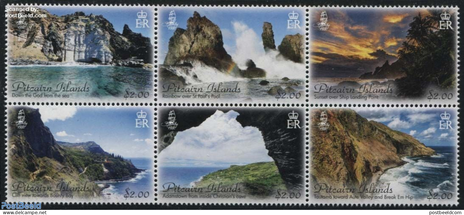 Pitcairn Islands 2016 Landscapes 6v [++], Mint NH, Nature - Various - Water, Dams & Falls - Tourism - Autres & Non Classés