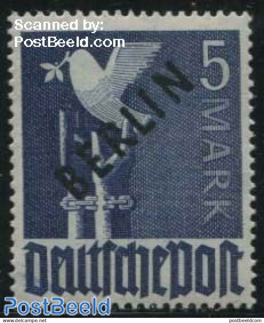 Germany, Berlin 1948 5M, Stamp Out Of Set, Mint NH, Nature - Birds - Neufs