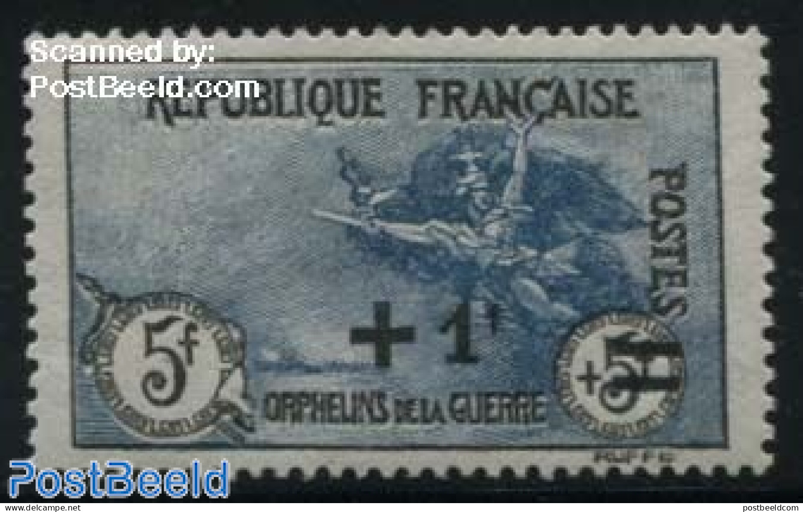 France 1922 5F+1F, Stamp Out Of Set, Unused (hinged) - Neufs