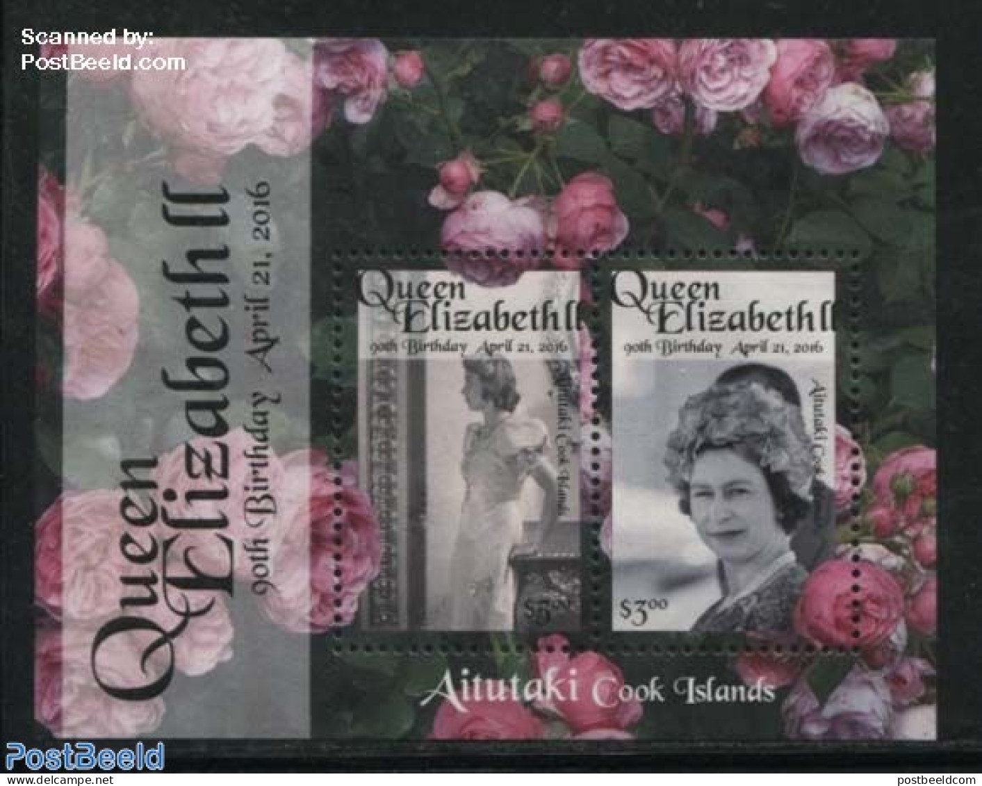 Aitutaki 2016 Queen Elizabeth 90th Birthday S/s, Mint NH, History - Kings & Queens (Royalty) - Royalties, Royals