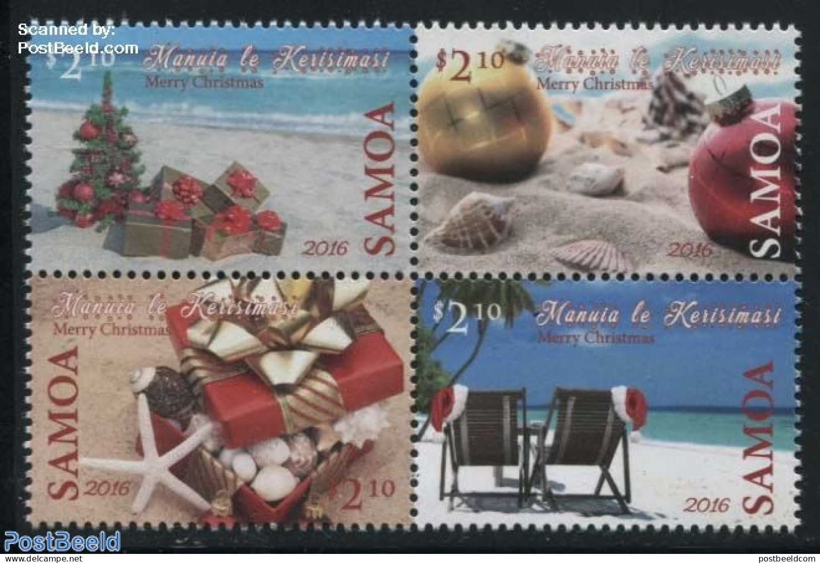 Samoa 2016 Christmas 4v [+], Mint NH, Religion - Christmas - Noël