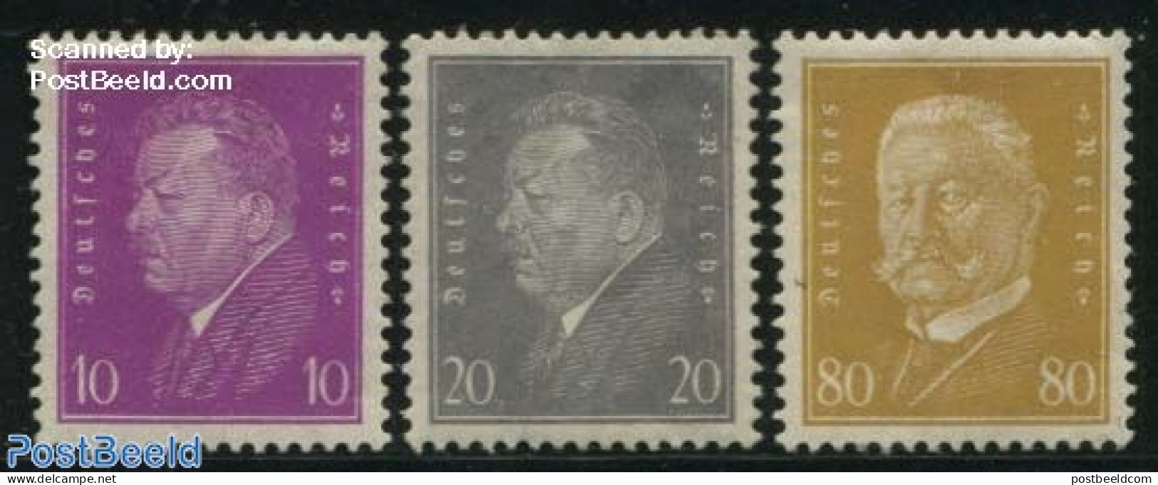 Germany, Empire 1930 Definitives 3v, Unused (hinged) - Unused Stamps