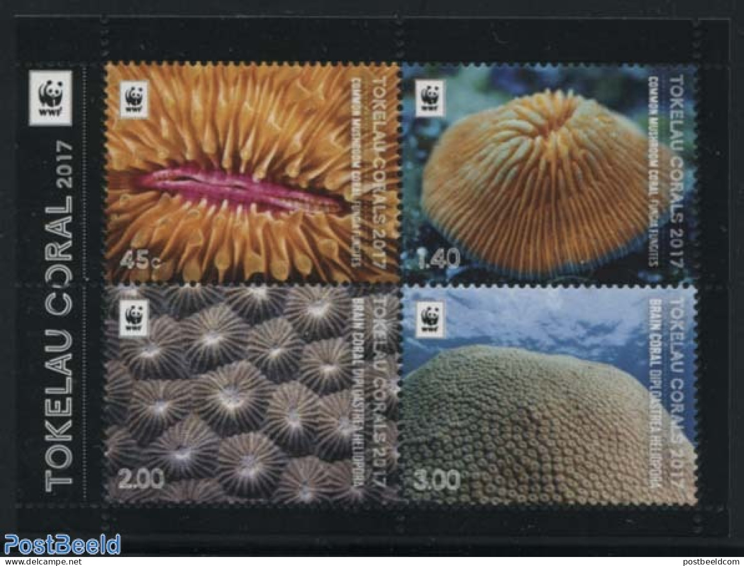 Tokelau Islands 2017 Corals 4v M/s, Mint NH, Nature - World Wildlife Fund (WWF) - Tokelau