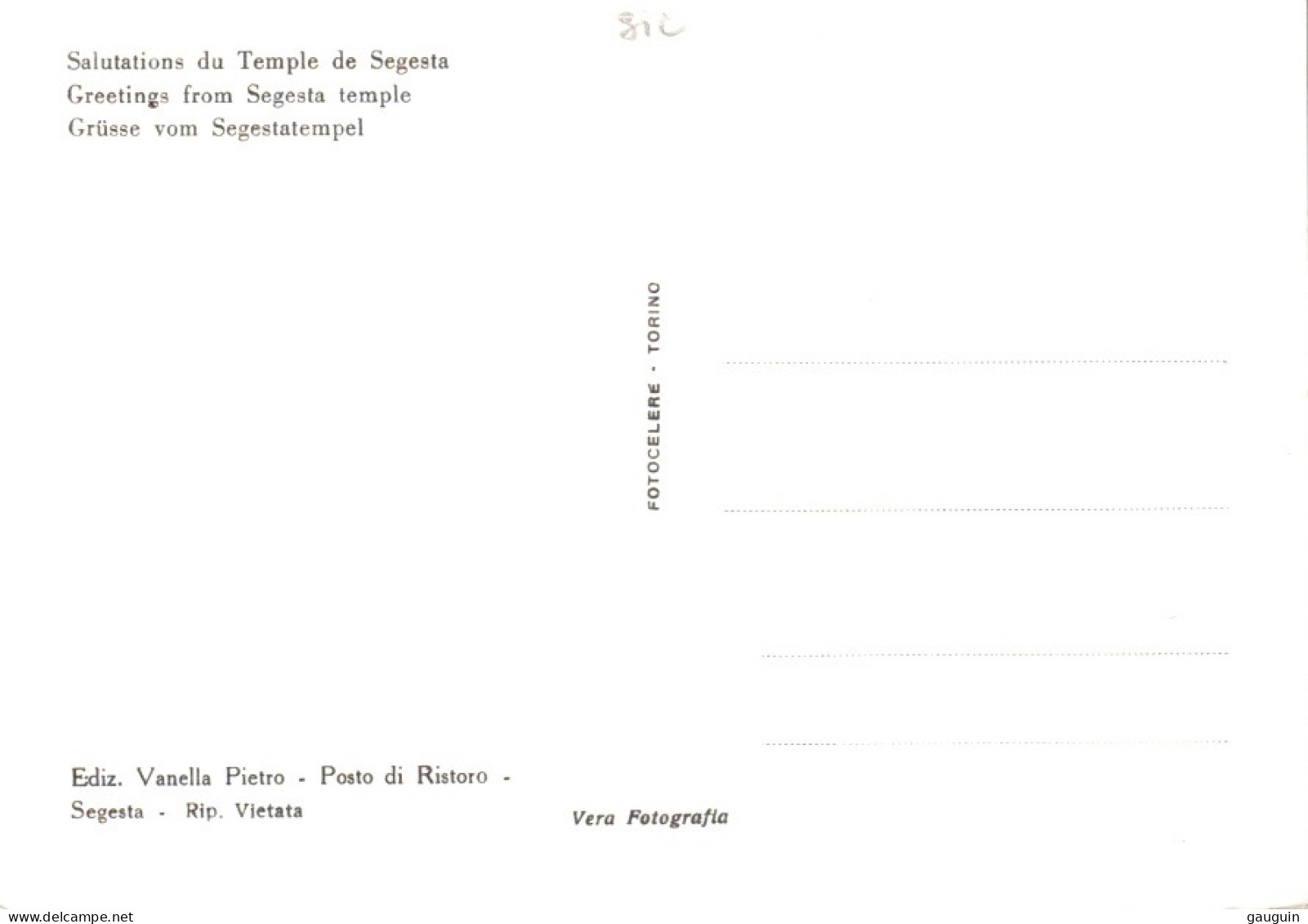 CPSM - SEGESTA - Site Archéologique Temple … Edition Vanella Pietro - Autres & Non Classés