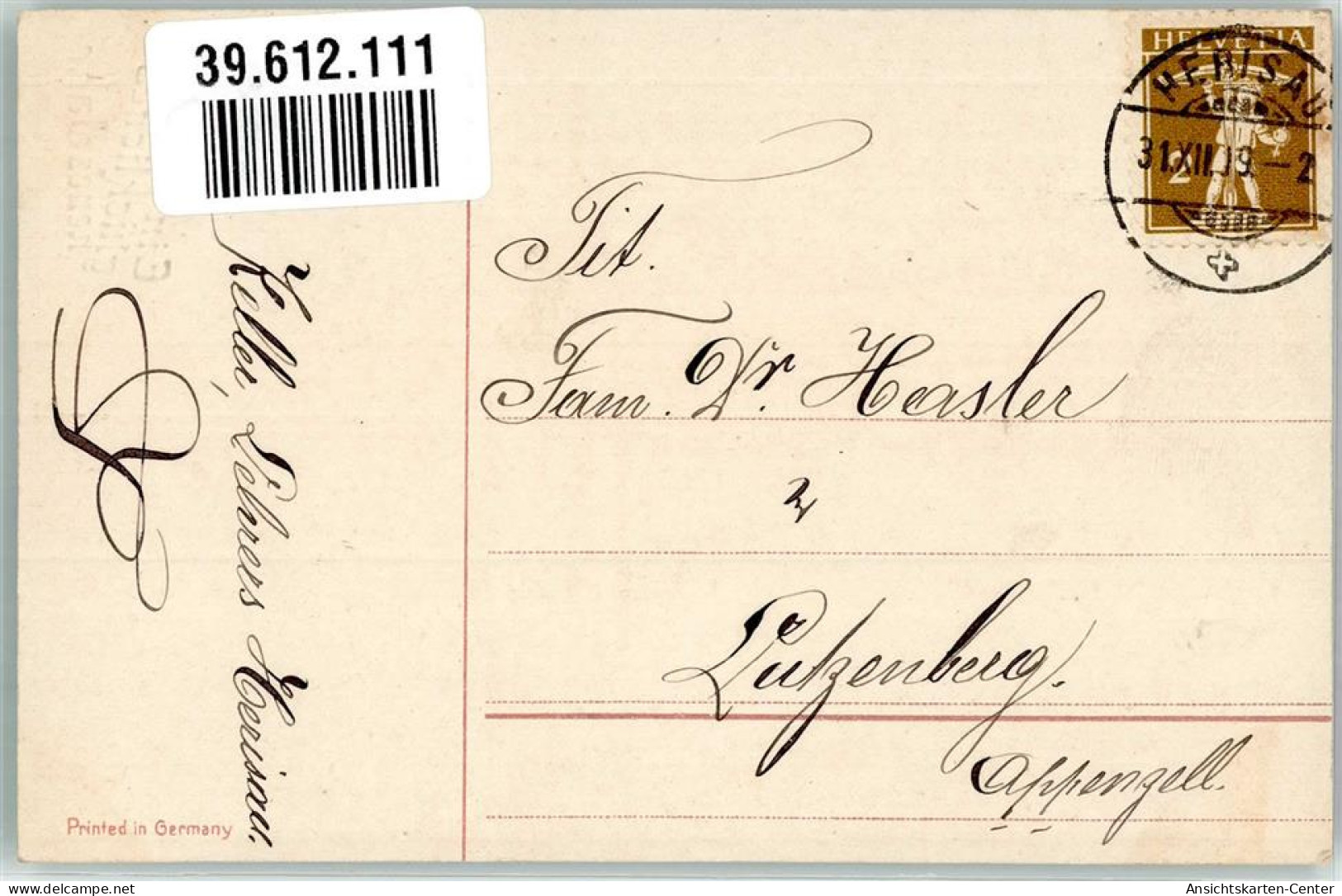 39612111 - Postbotin Posthorn Brief Kleeblatt EAS - Nouvel An
