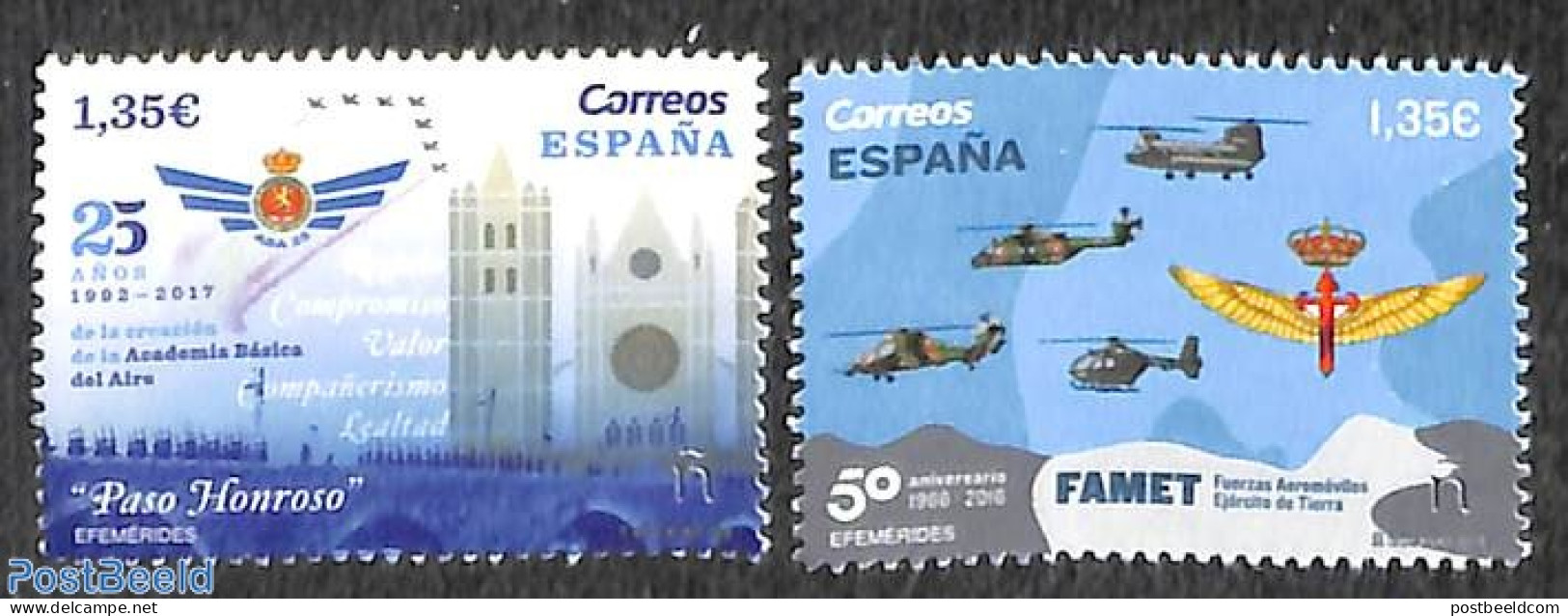 Spain 2018 Aviation 2v, Mint NH, Transport - Helicopters - Unused Stamps