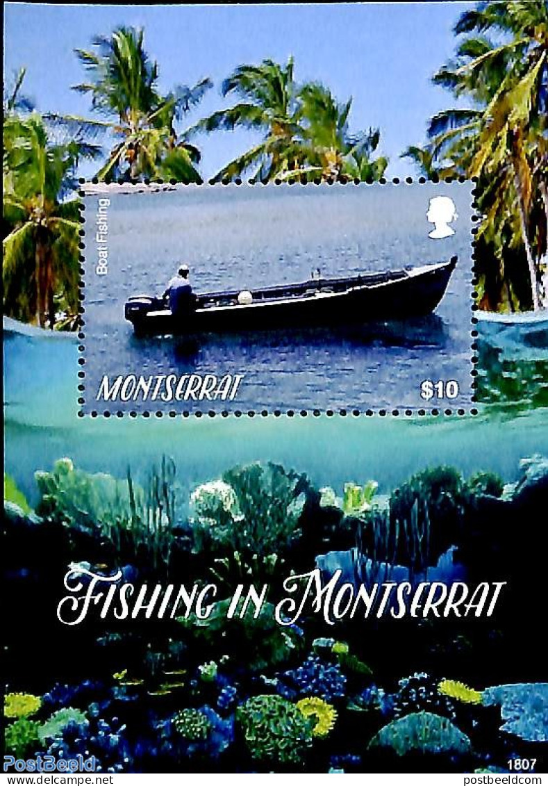 Montserrat 2018 Fishing In Montserrat S/s, Mint NH, Nature - Transport - Fishing - Ships And Boats - Poissons