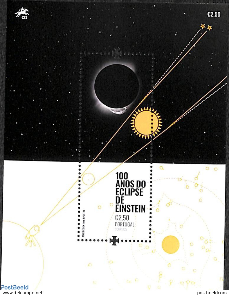 Portugal 2019 Einstein Eclipse S/s, Joint Issue Sao Thome, Mint NH, Science - Various - Astronomy - Physicians - Joint.. - Neufs