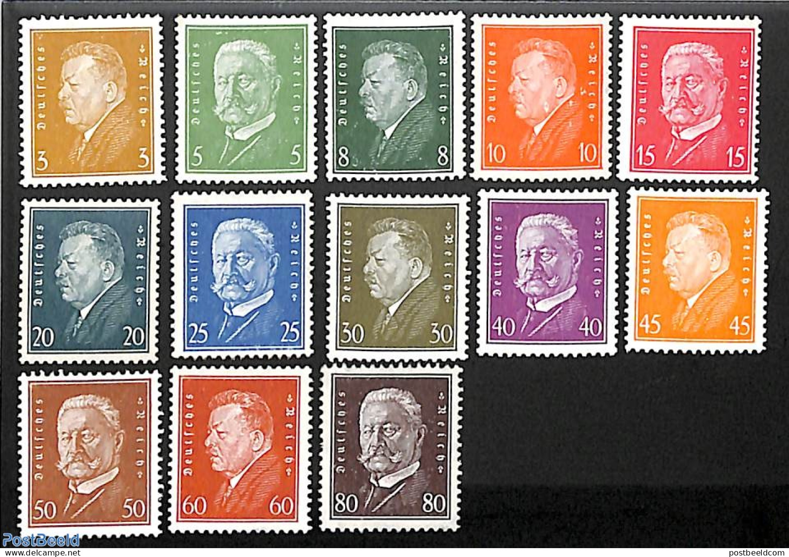 Germany, Empire 1928 Definitives 13v, Unused (hinged), History - Politicians - Unused Stamps