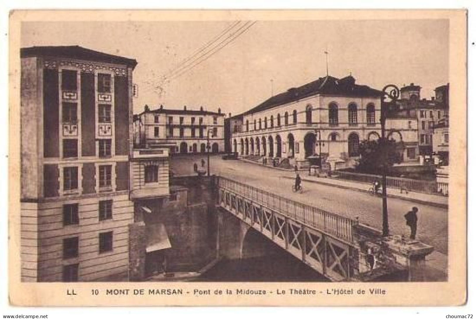 (40) 121, Mont De Marsan, CAP LL 10, Pont De La Midouze, Le Théatre, L'Hotel De Ville, état ! - Mont De Marsan