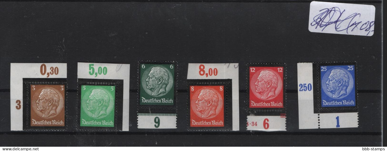 Deutsches Reich  Michel Kat.Nr  Postfr/** 548/553 Falz Auf Rand (550 Falz/*) - Unused Stamps