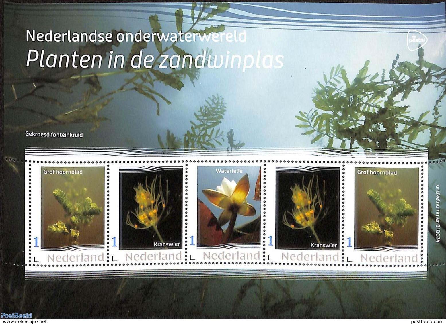 Netherlands - Personal Stamps TNT/PNL 2022 Planten In De  Zandwinplas 5v M/s, Mint NH, Nature - Flowers & Plants - Autres & Non Classés