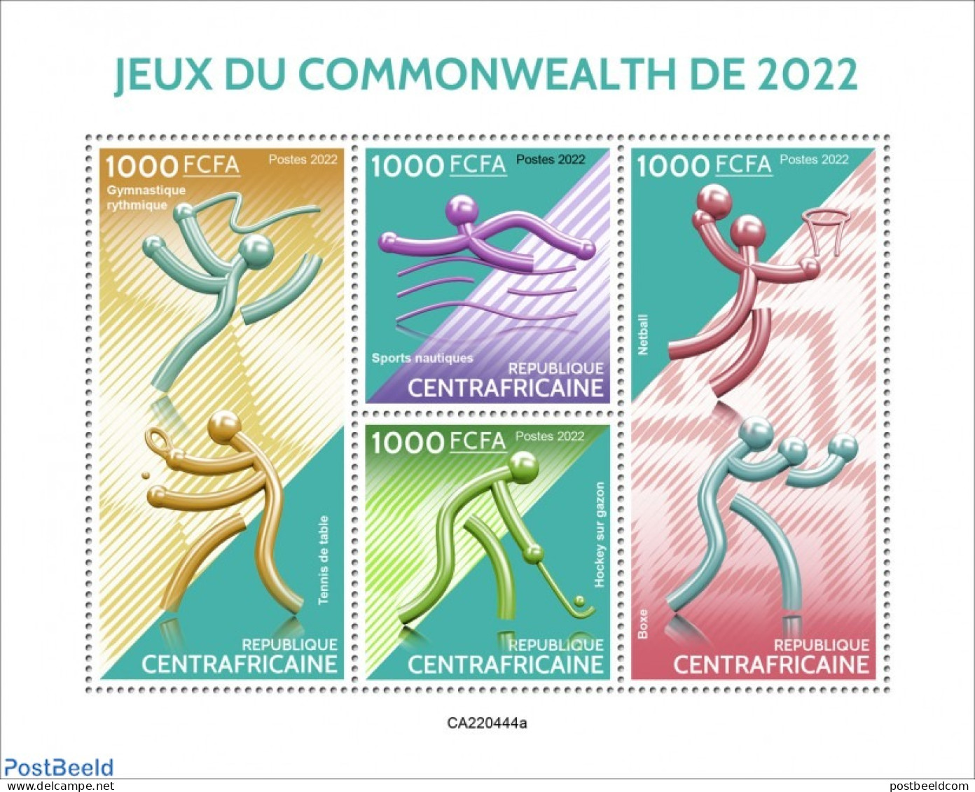 Central Africa 2022 2022 Commonwealth Games, Mint NH, Sport - Basketball - Boxing - Hockey - Swimming - Table Tennis - Basketball