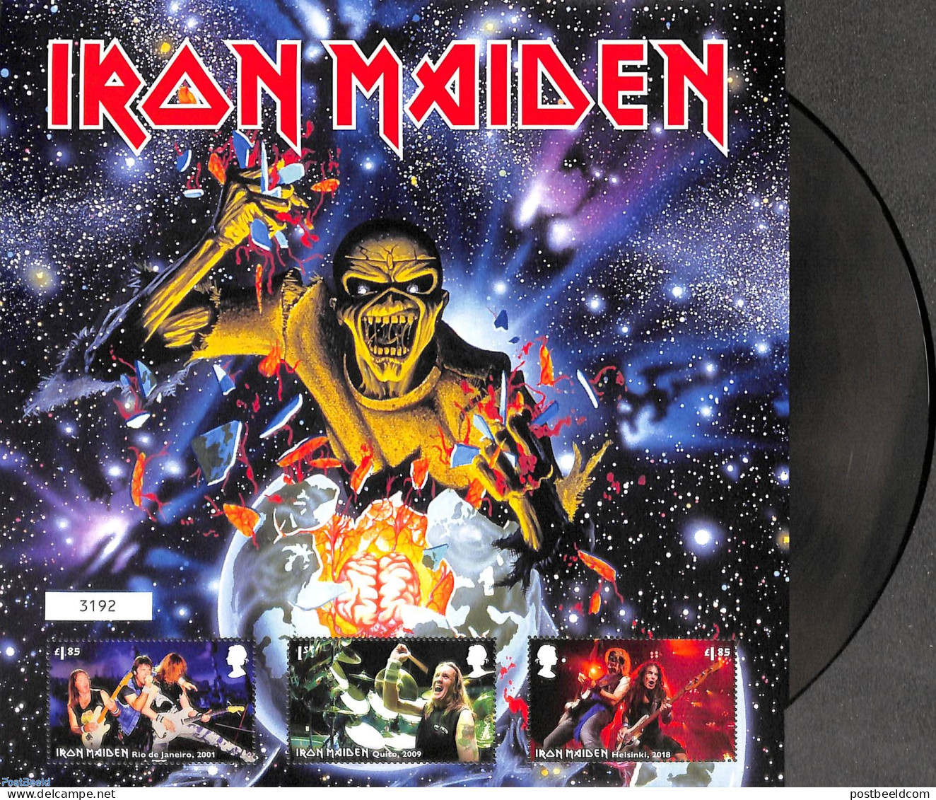 Great Britain 2023 Iron Maiden, Eddie Rips Up The World M/s, Mint NH, Performance Art - Music - Popular Music - Neufs