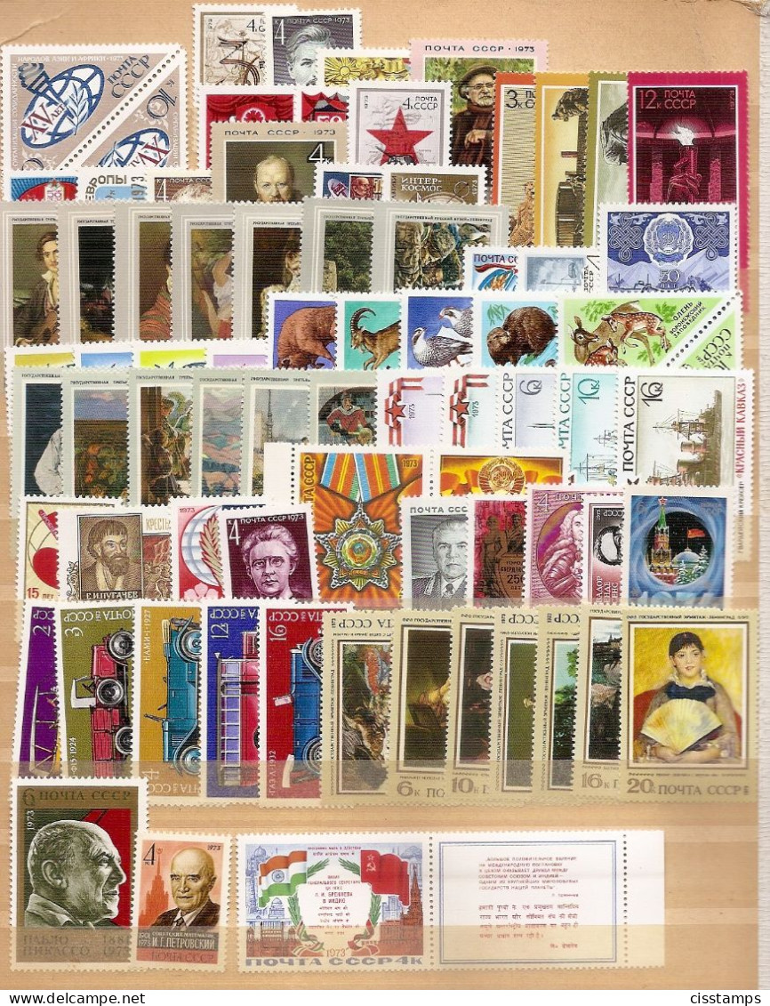 RUSSIA USSR 1973●Collection Only Stamps Without S/s●not Complete Year Set●(see Description) MNH - Collections (without Album)