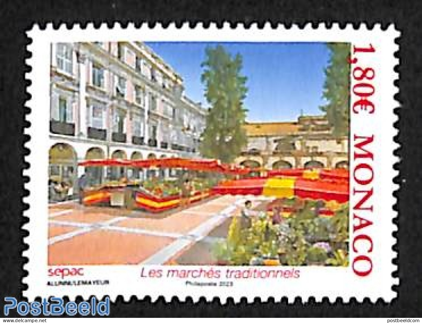 Monaco 2023 SEPAC, Tradional Markets 1v, Mint NH, History - Various - Sepac - Street Life - Ungebraucht