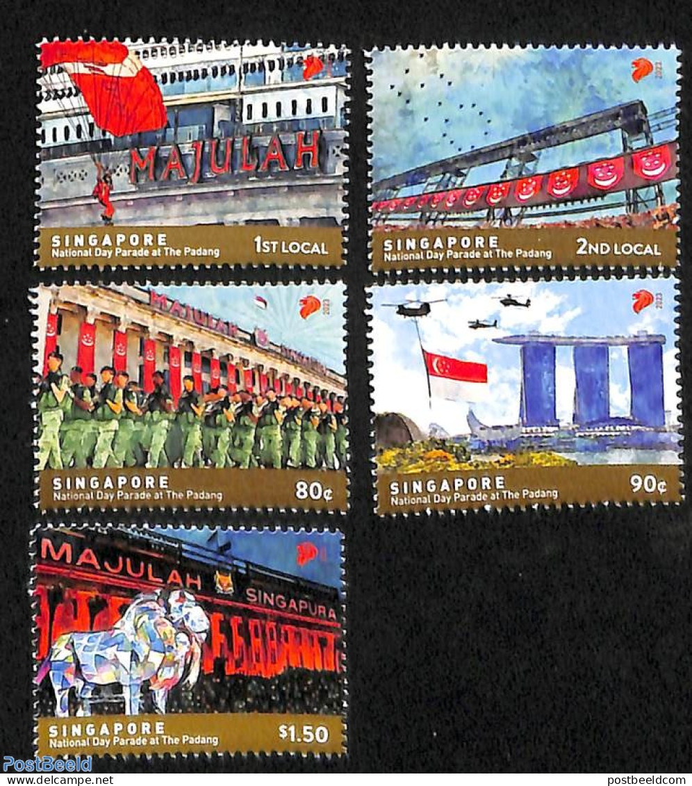 Singapore 2023 National Day Parade 5v, Mint NH, Transport - Helicopters - Helicopters