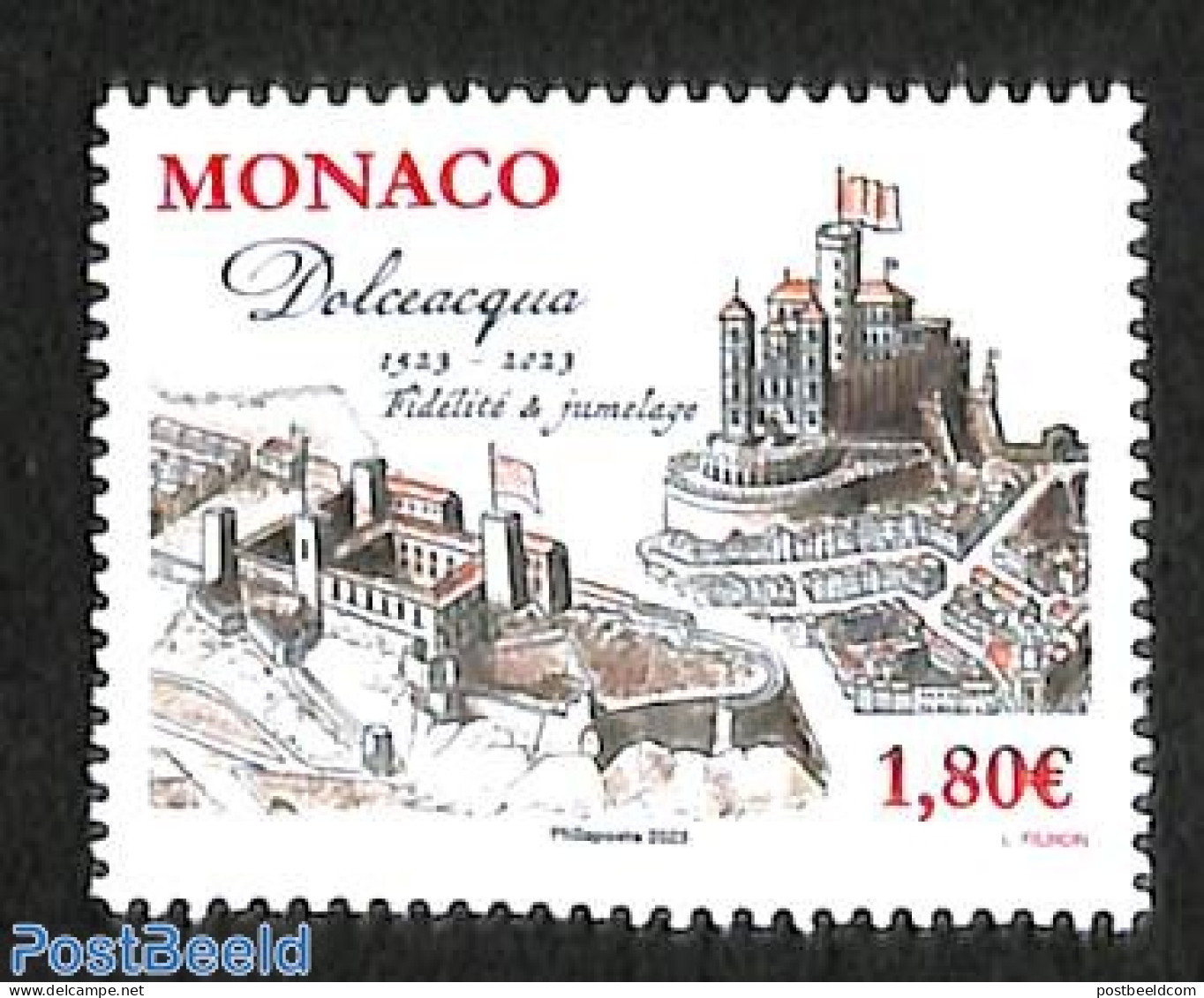 Monaco 2023 Dolceaqua 1v, Mint NH, Art - Castles & Fortifications - Ongebruikt