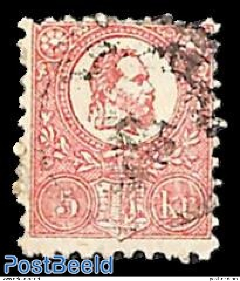 Hungary 1871 5K Rosa, Used, Used Or CTO - Gebraucht