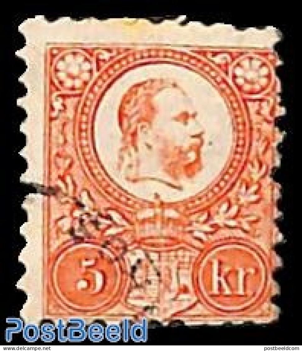 Hungary 1871 5K, Red, Used, Used Or CTO - Gebruikt