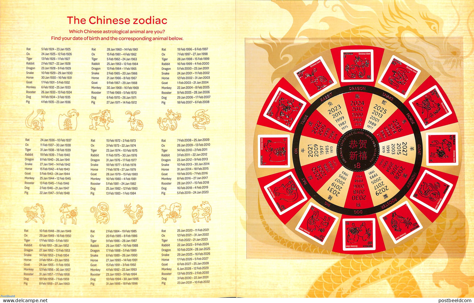 Christmas Islands 2024 Year Of The Dragon, Calendar Sheetlet, Mint NH, Various - New Year - New Year