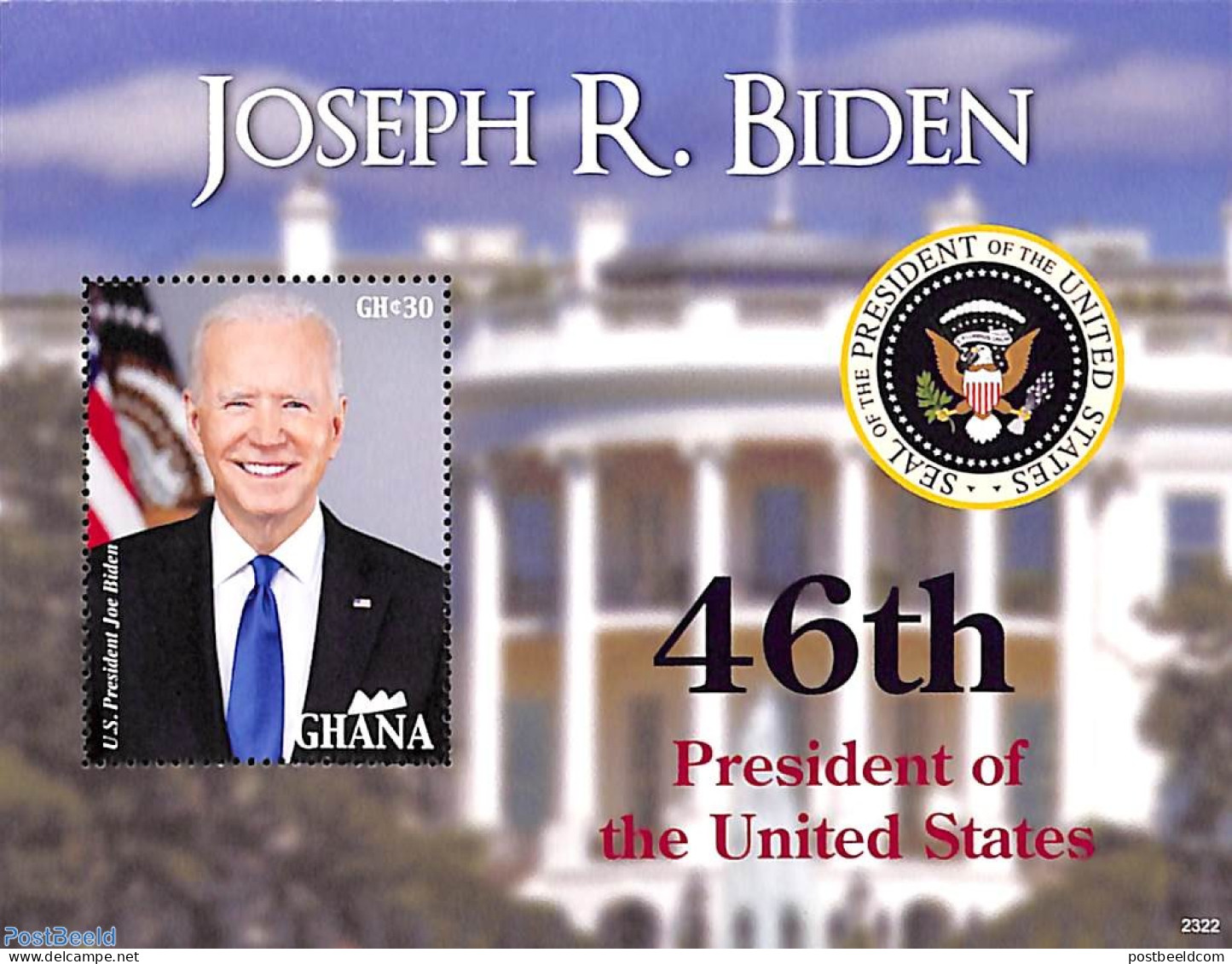 Ghana 2023 President Biden S/s, Mint NH, History - American Presidents - Politicians - Autres & Non Classés