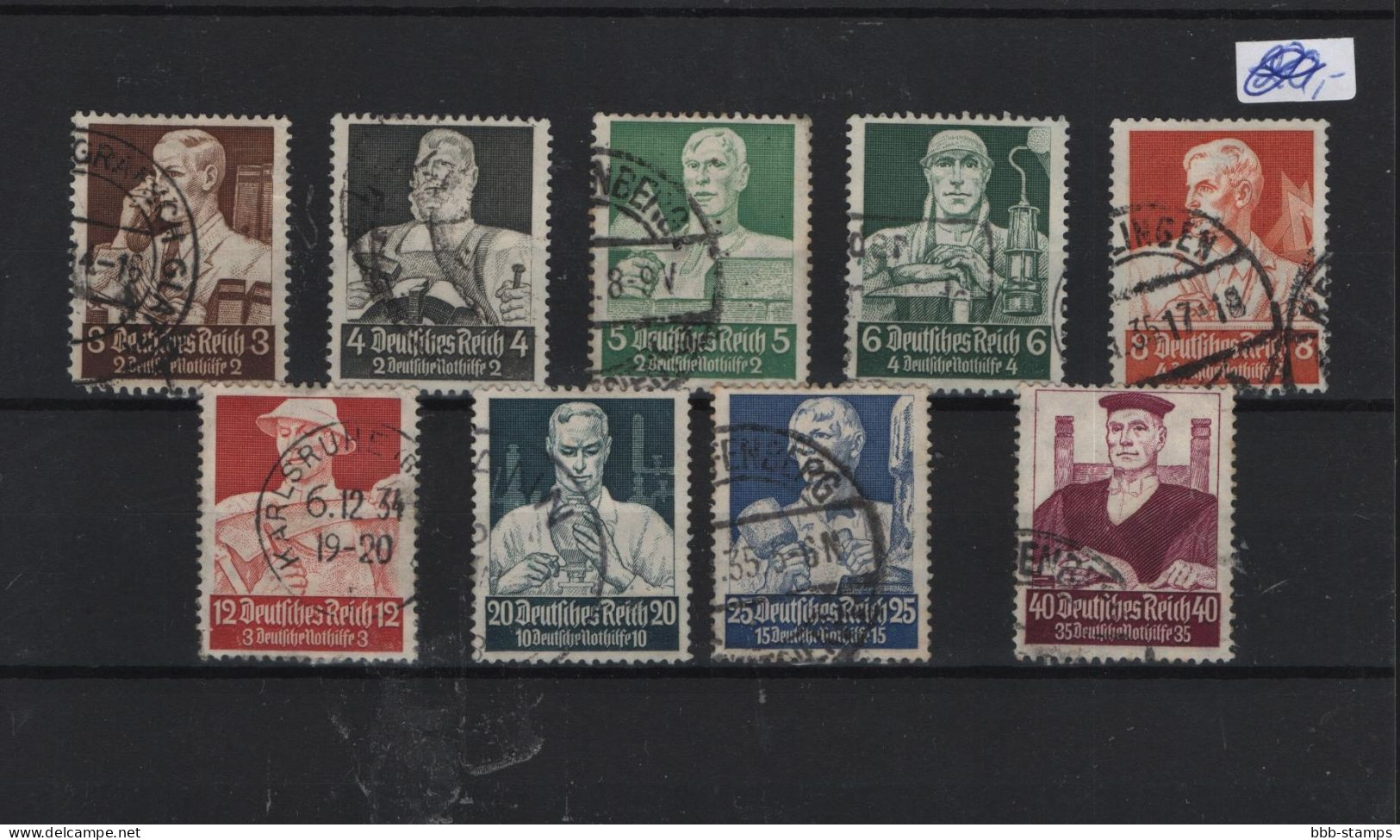Deutsches Reich  Michel Kat.Nr  Gest  556/564 (1) - Used Stamps