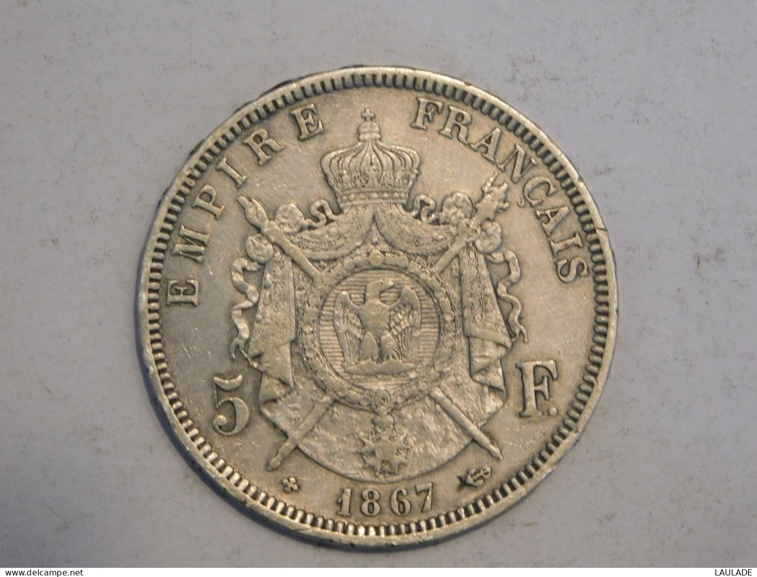 FRANCE 5 Francs 1867 BB - Silver, Argent Franc - 5 Francs