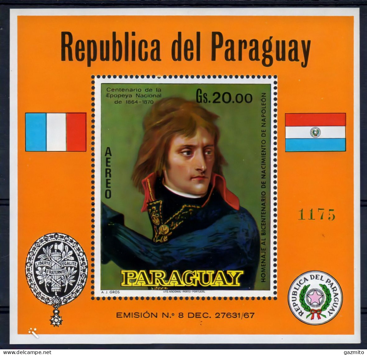 Paraguay 1970, Napoleon, BF - Napoléon