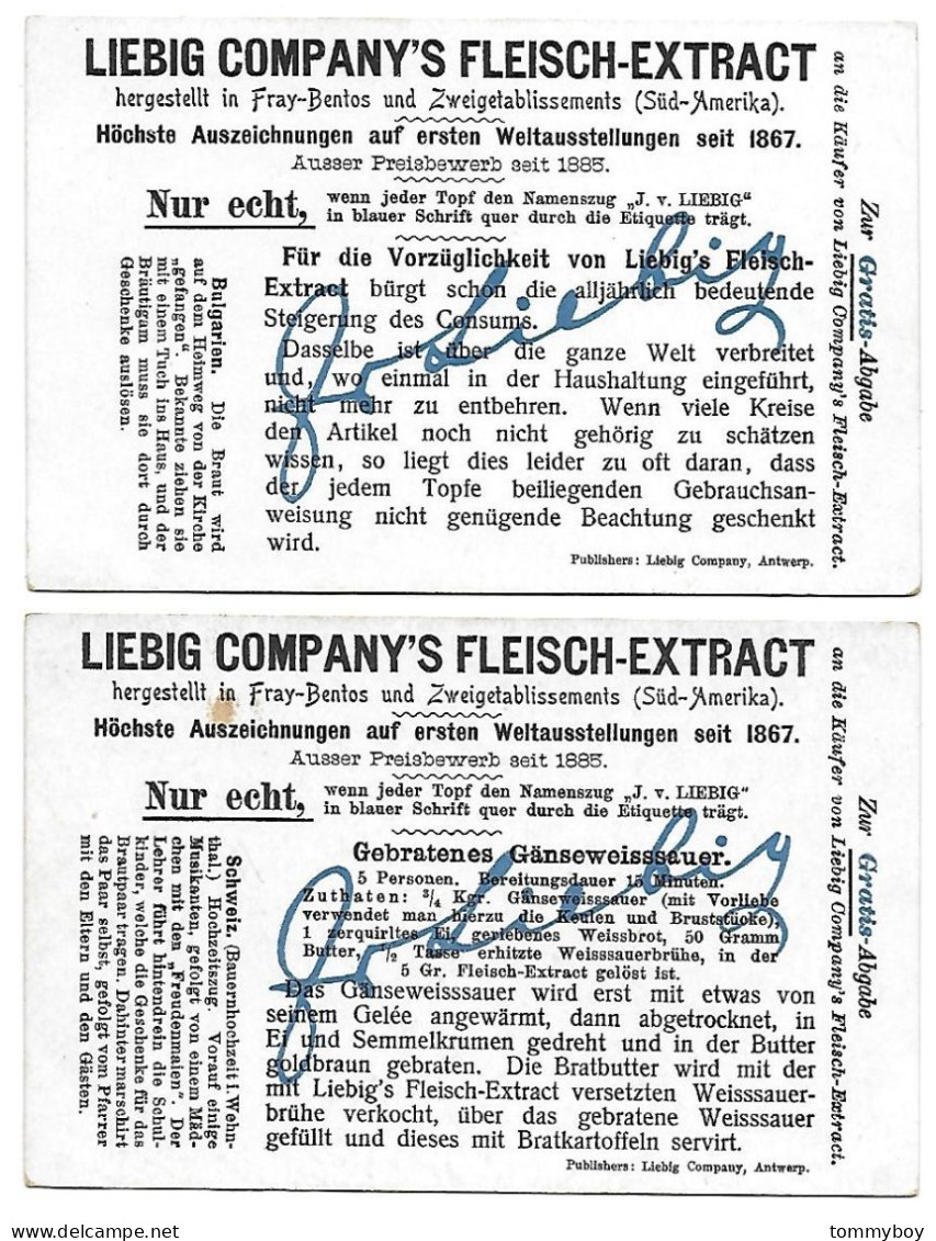 S 666, Liebig 6 Cards, Hochzeitsgebraeuche II. (GERMAN) (ref B16) - Liebig