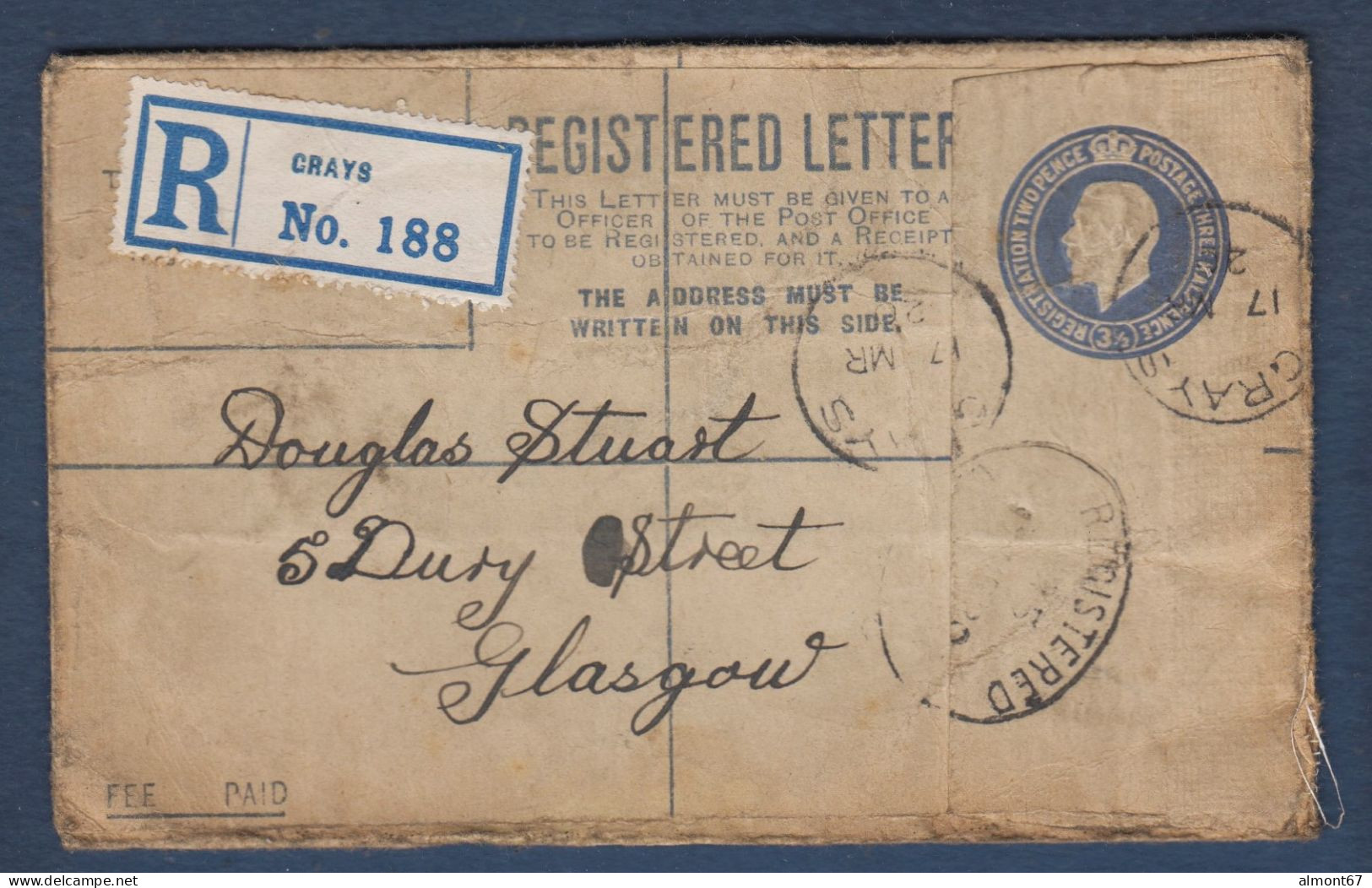 GRAYS - Registered Letter - Briefe U. Dokumente