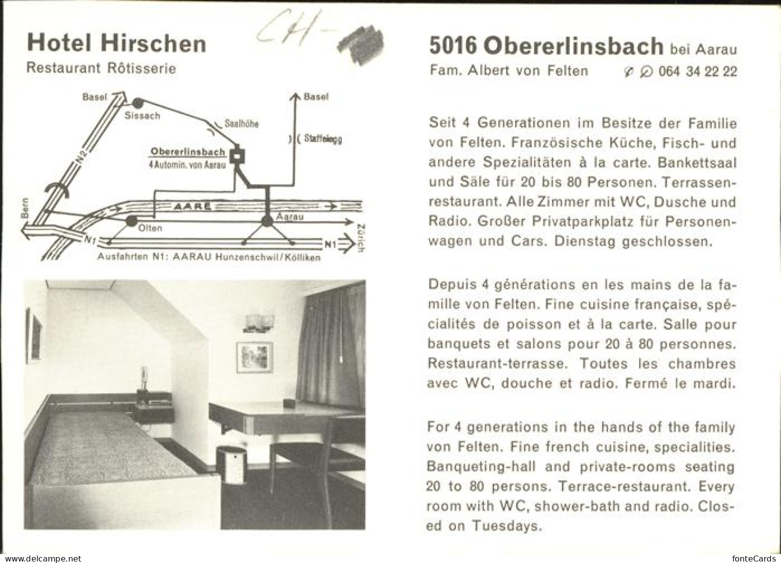 11181681 Obererlinsbach Hotel Hirschen, Geschichte Obererlinsbach - Autres & Non Classés
