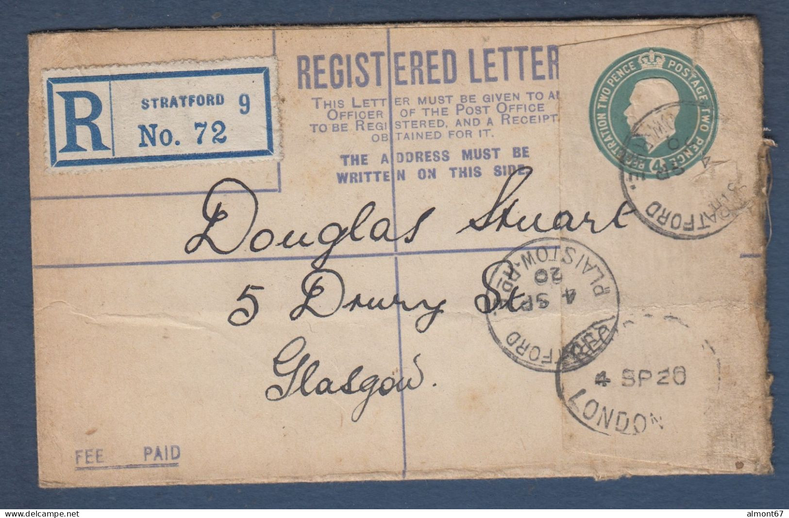 STRATFORD - Registered Letter - Lettres & Documents