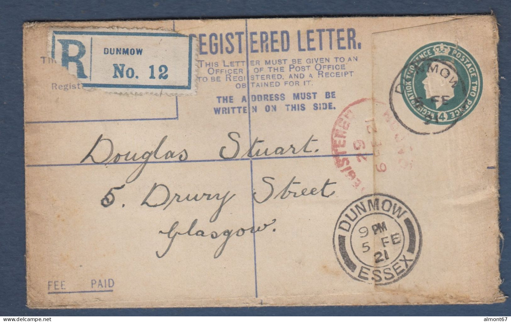DUNMOW - Registered Letter - Briefe U. Dokumente