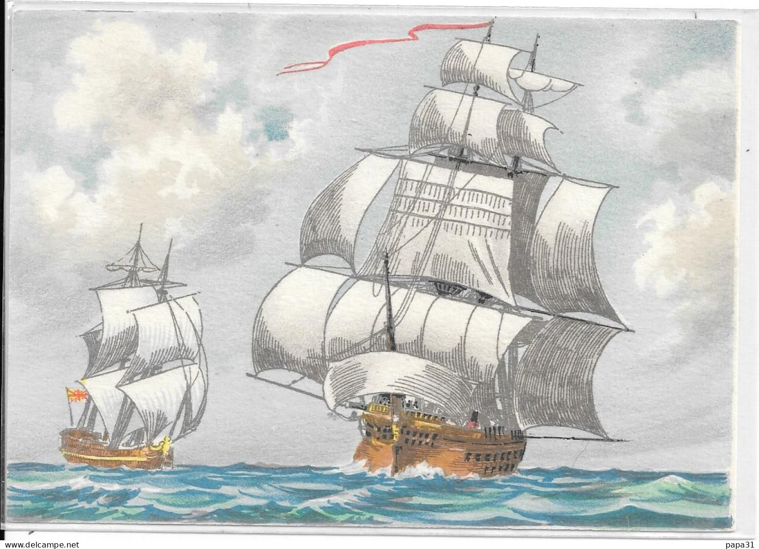 VOILIER : LE TRITON   -  BARRE DAYEZ N° 1161 D - Sailing Vessels