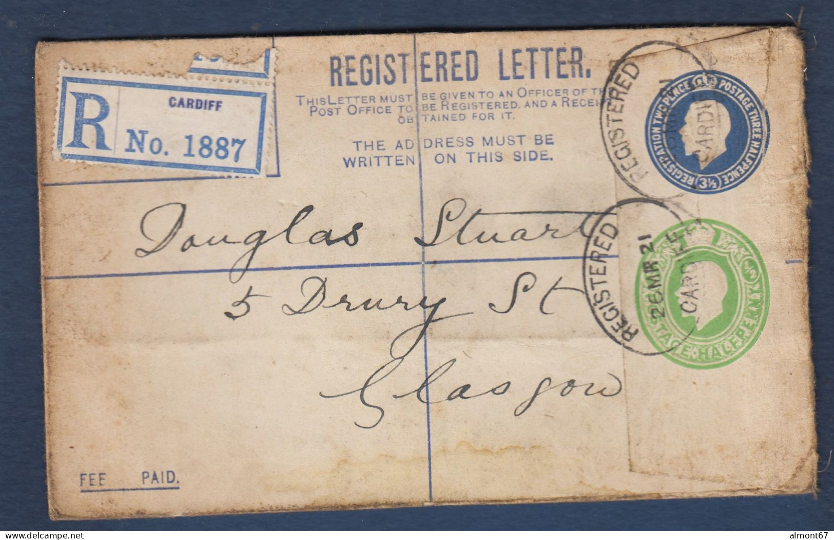 CARDIFF - Registered Letter - Covers & Documents