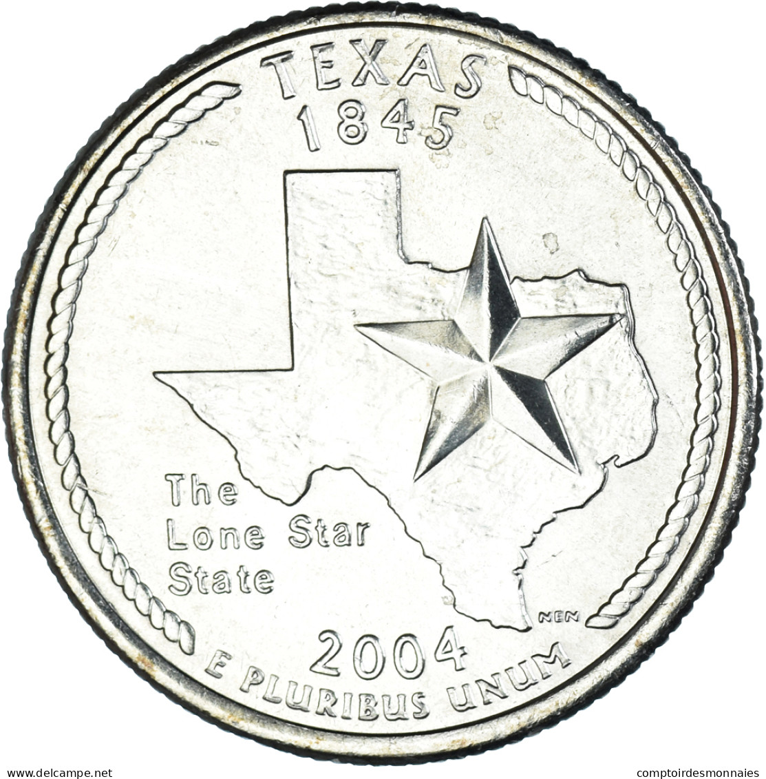 Monnaie, États-Unis, Quarter, 2004, U.S. Mint, Philadelphie, Texas 1845, SUP+ - 1999-2009: State Quarters